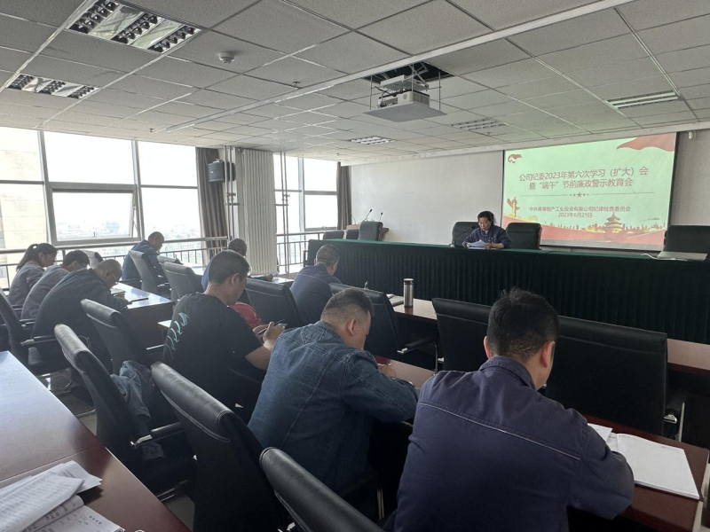 公司紀委召開2023年第六次學習（擴大）會暨&ldquo;端午&rdquo;節(jié)前廉政警示教育會